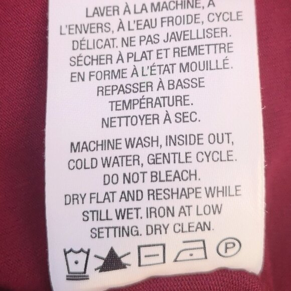 Reitmans Tee Collection Ladies Size Small Burgundy Long Sleeves V-neck T-shirt - Picture 6 of 9